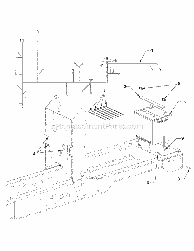Battery And Electrical Diagram and Parts List for 5264DE 54AE546-710, 54BE546-710 Cub Cadet Lawn Tractor